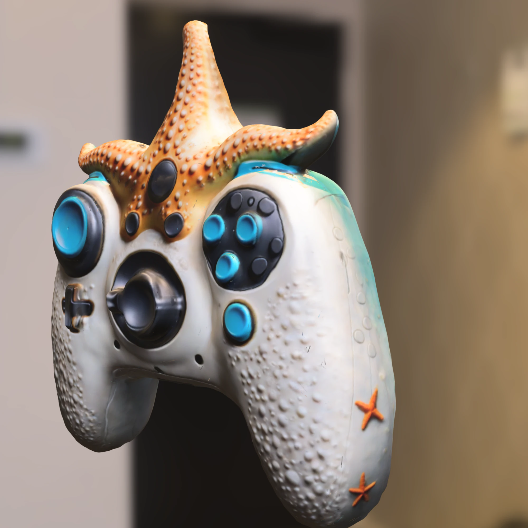 Starfish Game Controller 3D Model .c4d .max .obj .3ds .fbx .stl .blend 
