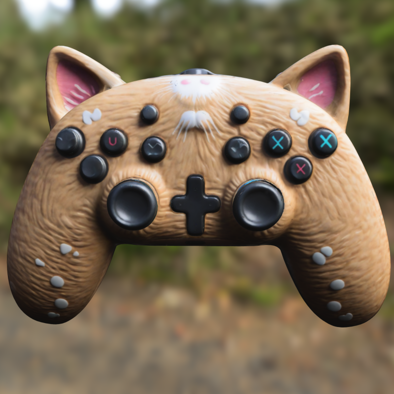 Cat Themed Game Controller Modello 3D .c4d .max .obj .3ds .fbx .stl .blend