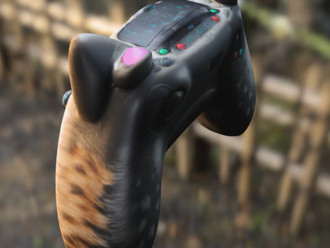 Controlador de jogo com tema de gato Modelo 3D