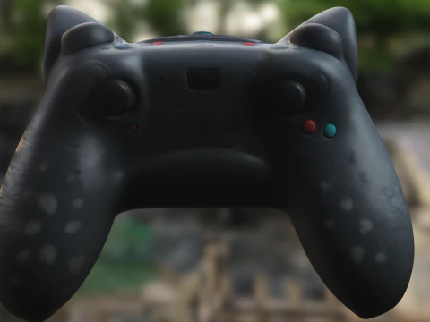 Controlador de jogo com tema de gato Modelo 3D