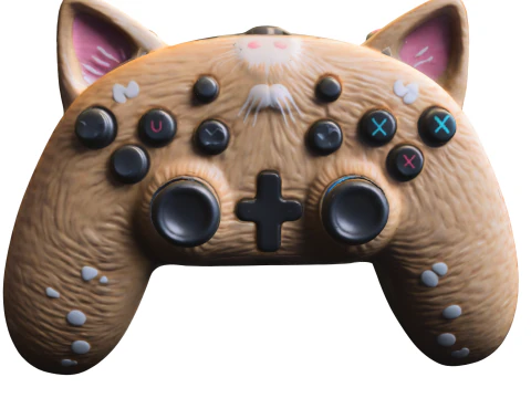 Controlador de jogo com tema de gato Modelo 3D