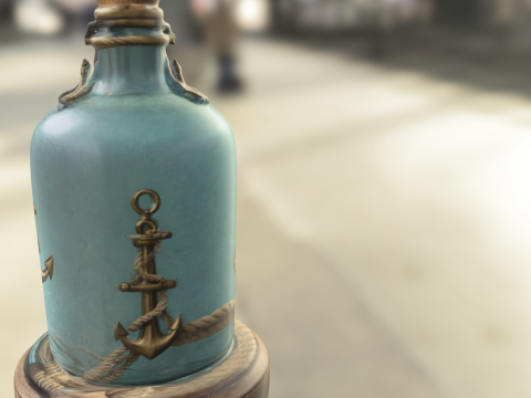 Nautical Anchor Bottle 3D Model