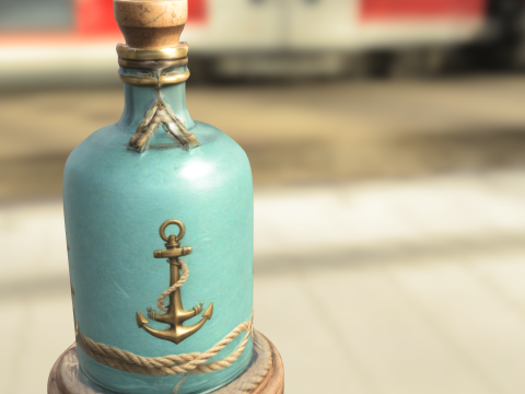Nautical Anchor Bottle 3D Model