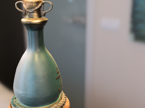 Vintage Marine Bottle with Anchor Emblem Modello 3D