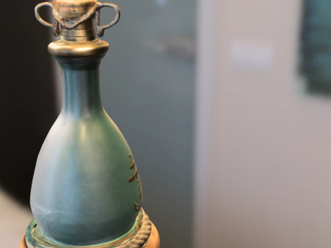 Vintage Marine Bottle with Anchor Emblem 3D Model