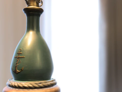 Vintage Marine Bottle with Anchor Emblem 3D Model