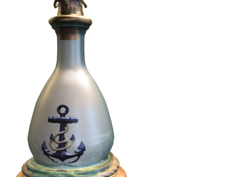 Vintage Marine Bottle with Anchor Emblem Modello 3D