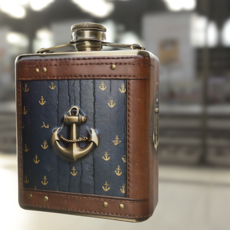 Nautical Themed Flask 3D मॉडल .c4d .max .obj .3ds .fbx .stl .blend 