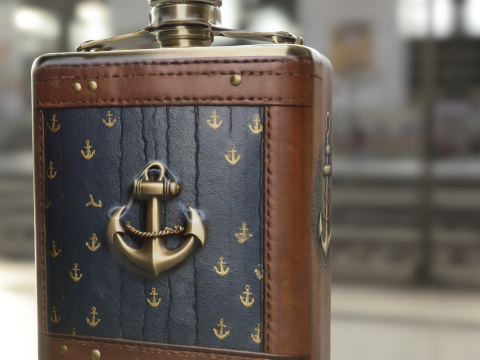 Nautical Themed Flask 3D मॉडल