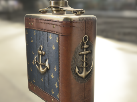 Nautical Themed Flask 3D मॉडल