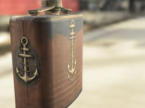 Nautical Themed Flask 3D मॉडल