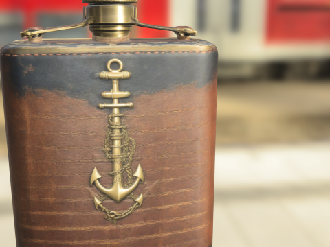Nautical Themed Flask 3D मॉडल