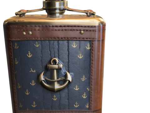 Nautical Themed Flask 3D मॉडल