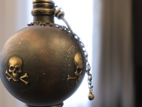 Pirate Skull Flask 3Dモデル