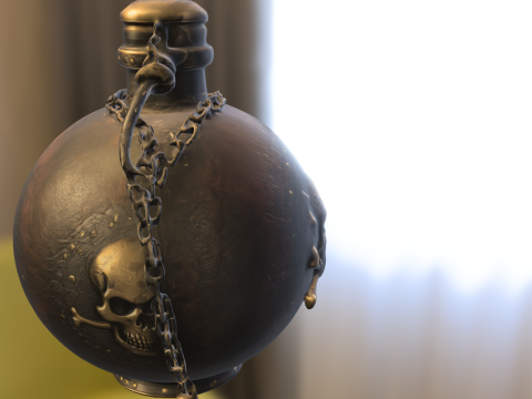Pirate Skull Flask 3Dモデル