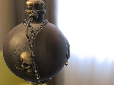 Pirate Skull Flask 3D Model