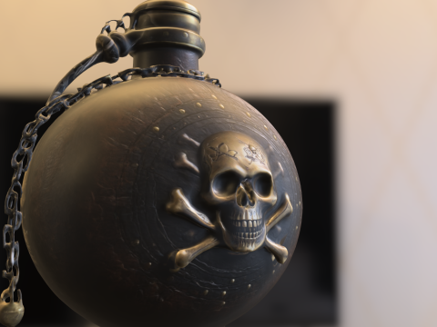 Pirate Skull Flask 3Dモデル