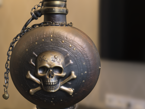 Pirate Skull Flask 3Dモデル