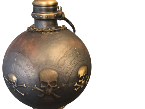 Pirate Skull Flask 3Dモデル