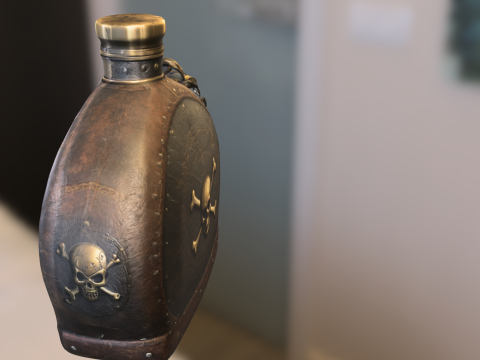 Black Skull Canteen 3D Modell