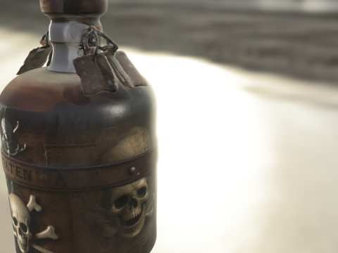 Rustic Pirate Bottle 3Dモデル