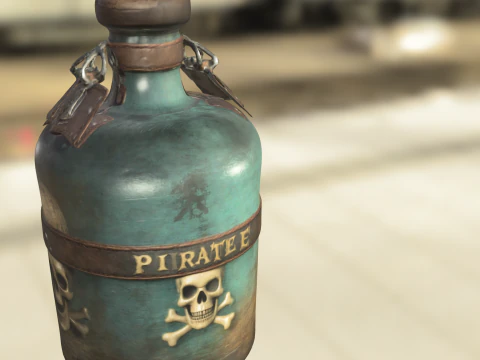 Bottiglia pirata rustica Modello 3D