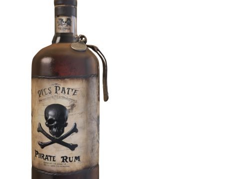Pirate Rum Bottle 3D Model