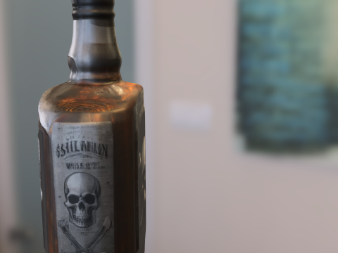 Skull Whiskey Bottle 3Dモデル