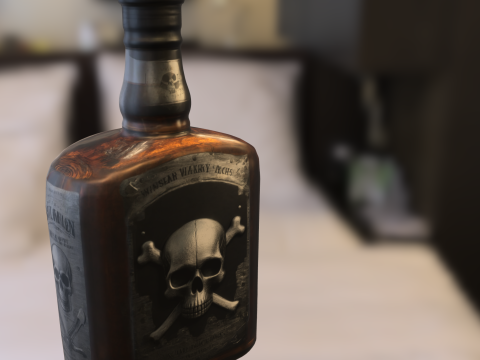 Skull Whiskey Bottle 3Dモデル