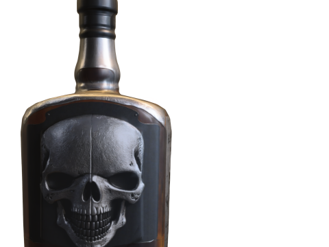 Skull Whiskey Bottle 3Dモデル