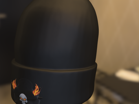 Flaming Skull Beanie 3D मॉडल
