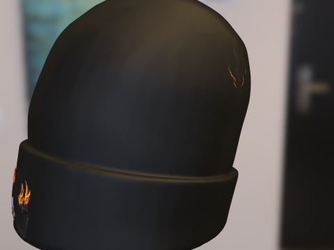 Flaming Skull Beanie 3D Model