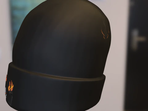 Flaming Skull Beanie 3D Model