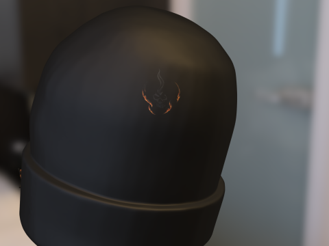 Flaming Skull Beanie 3D Model