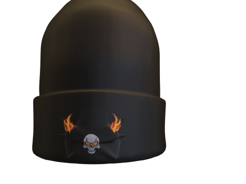 Flaming Skull Beanie 3D Model