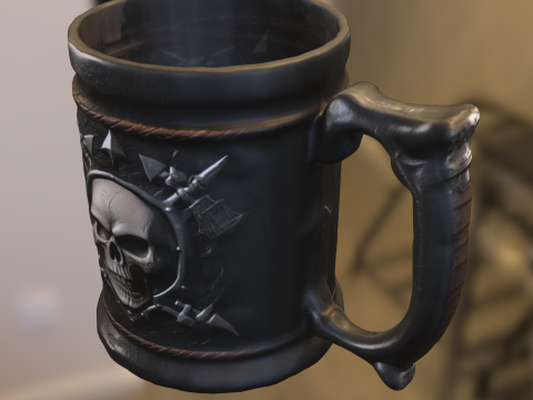 Skull Warrior Mug 3D Model