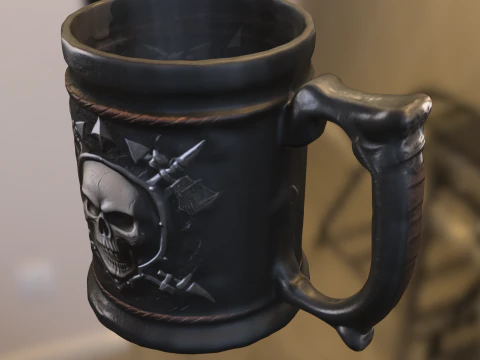해골 전사 머그잔 3D 모델
