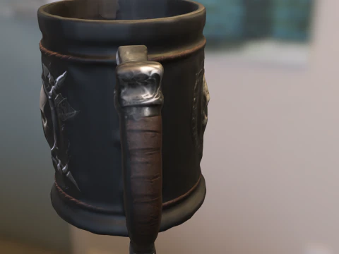 Skull Warrior Mug 3D Model