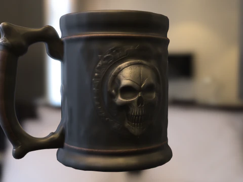 Skull Warrior Mug 3D Model