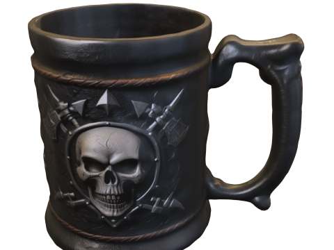 Skull Warrior Mug Modèle 3D