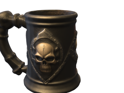 Skull Emblem Tankard 3D Model