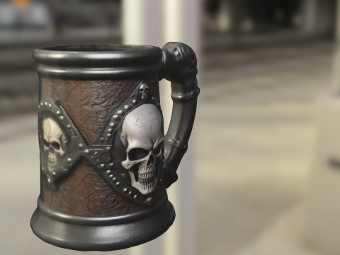 Skull Emblem Tankard 3D मॉडल