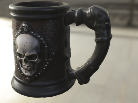 Skull Emblem Tankard 3D मॉडल