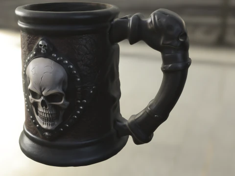 Skull Emblem Tankard 3D Model