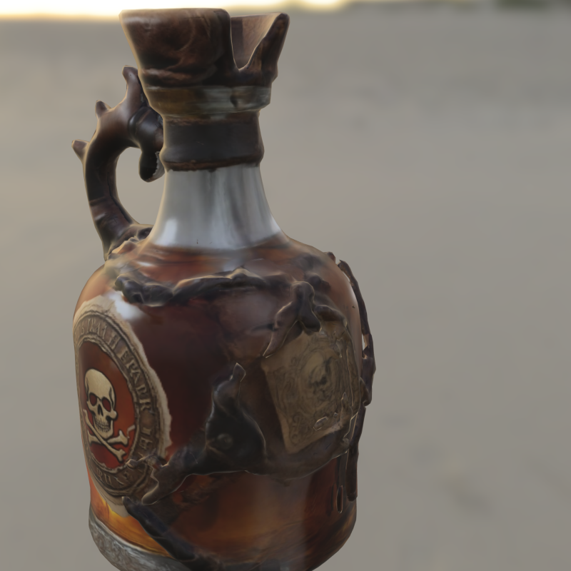Cursed Pirate Rum Bottle Model 3D .c4d .max .obj .3ds .fbx .stl .blend 