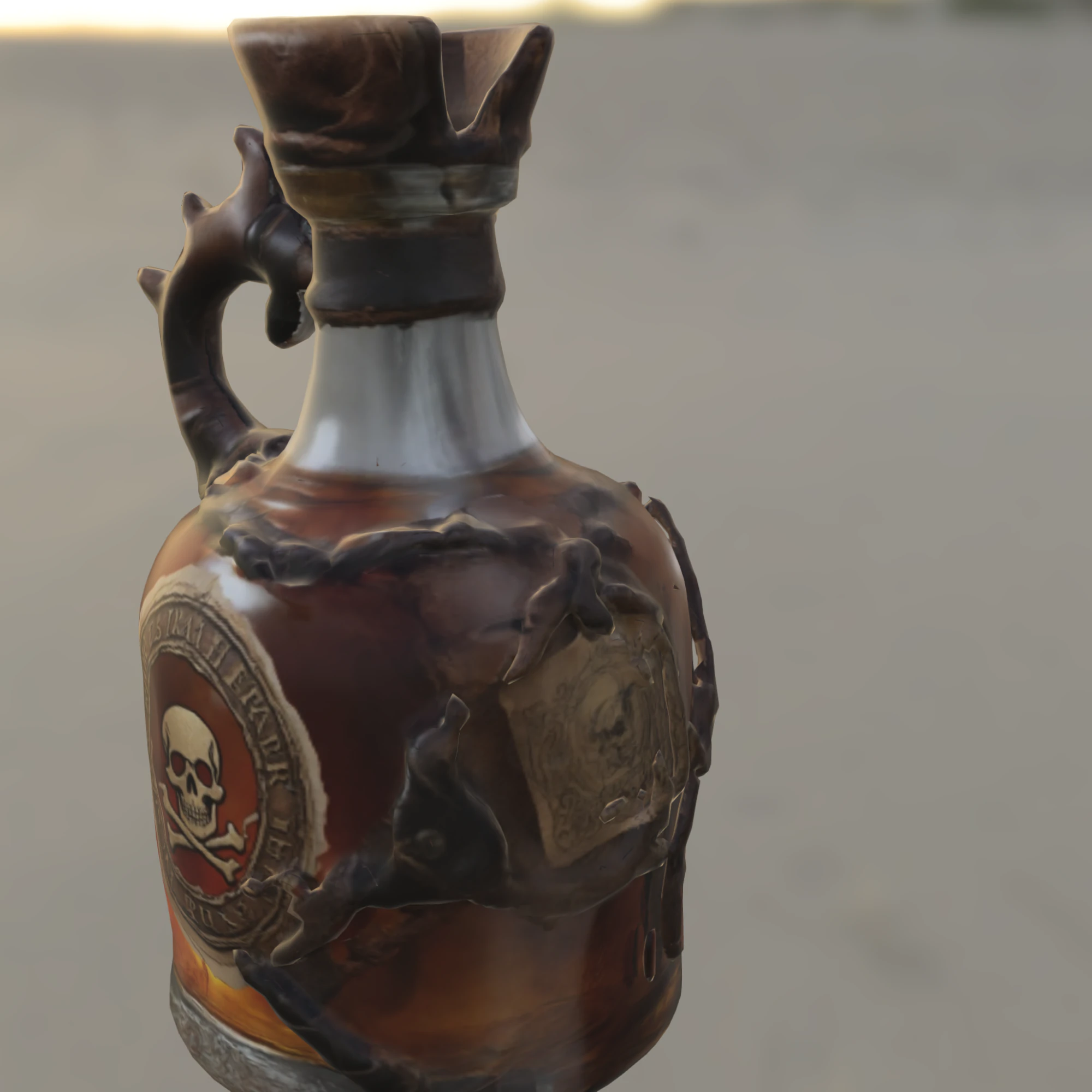 Bouteille de rhum pirate maudit Modèle 3D .c4d .max .obj .3ds .fbx .stl .blend