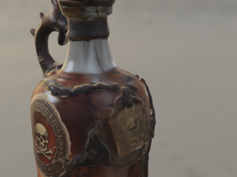 Cursed Pirate Rum Bottle 3D Model