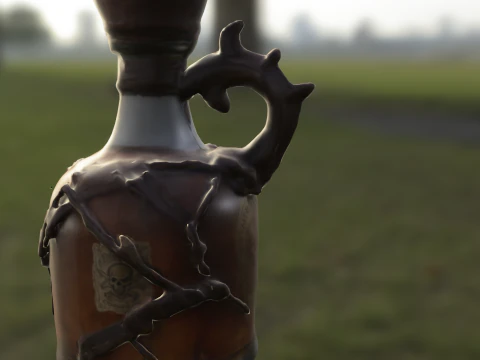 Bouteille de rhum pirate maudit Modèle 3D