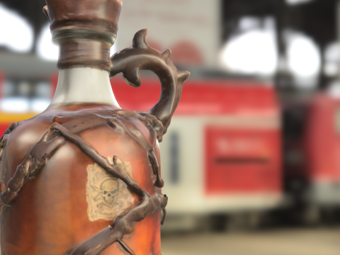 Cursed Pirate Rum Bottle Model 3D