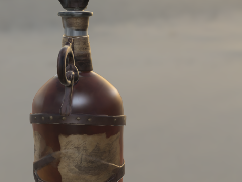Pirate Rum Bottle 3D 모델